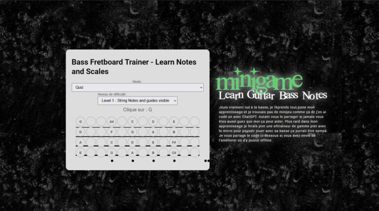 Bass Fretboard Minigame